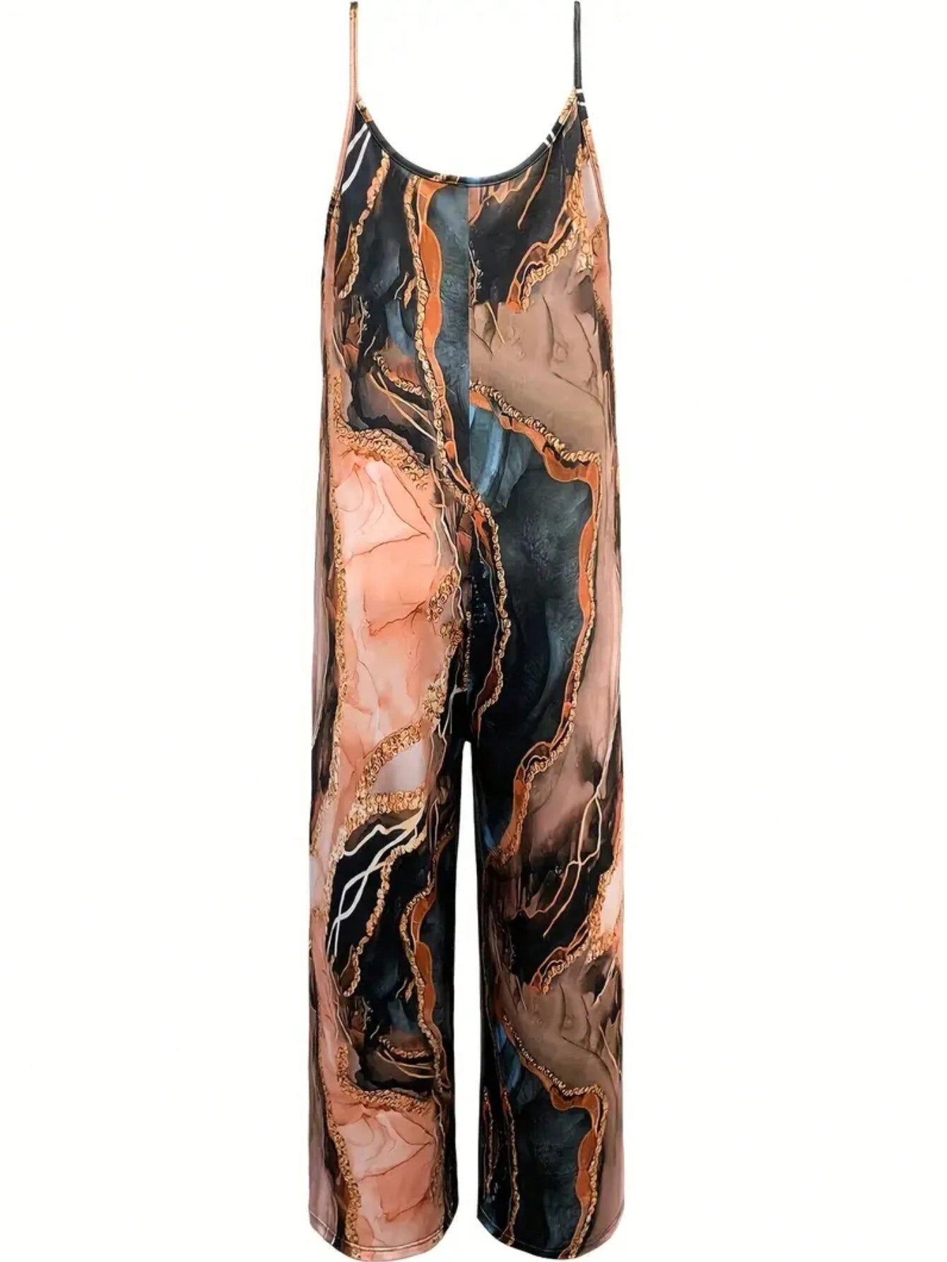 SHEIN plus Size Leopard Print Sleeveless Jumpsuit