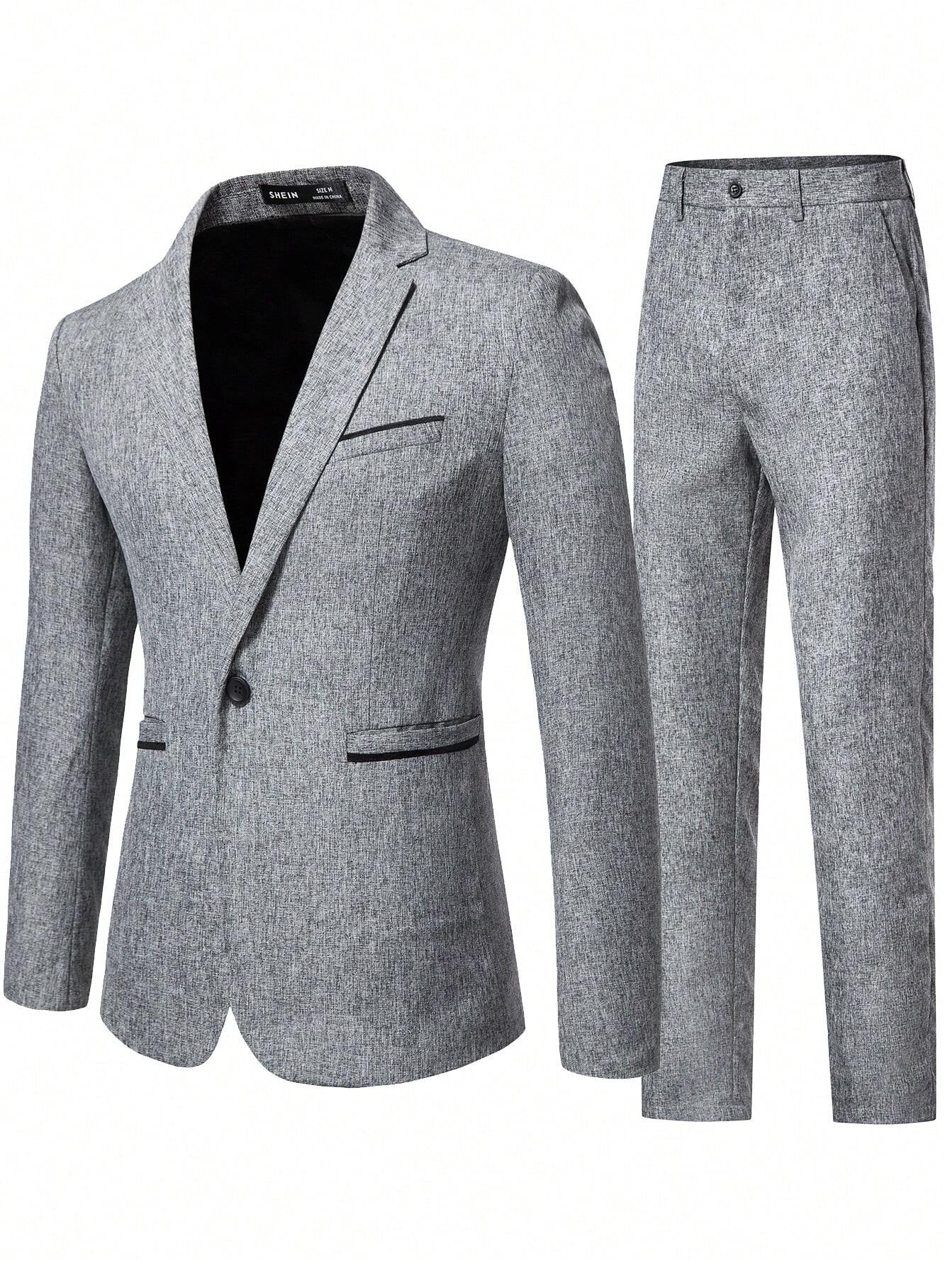 Manfinity Mode Men Single Button Blazer & Pants