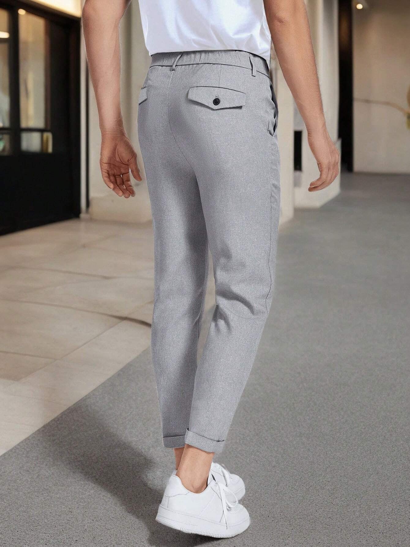 Manfinity Mode Men Solid Zipper Fly Pants
