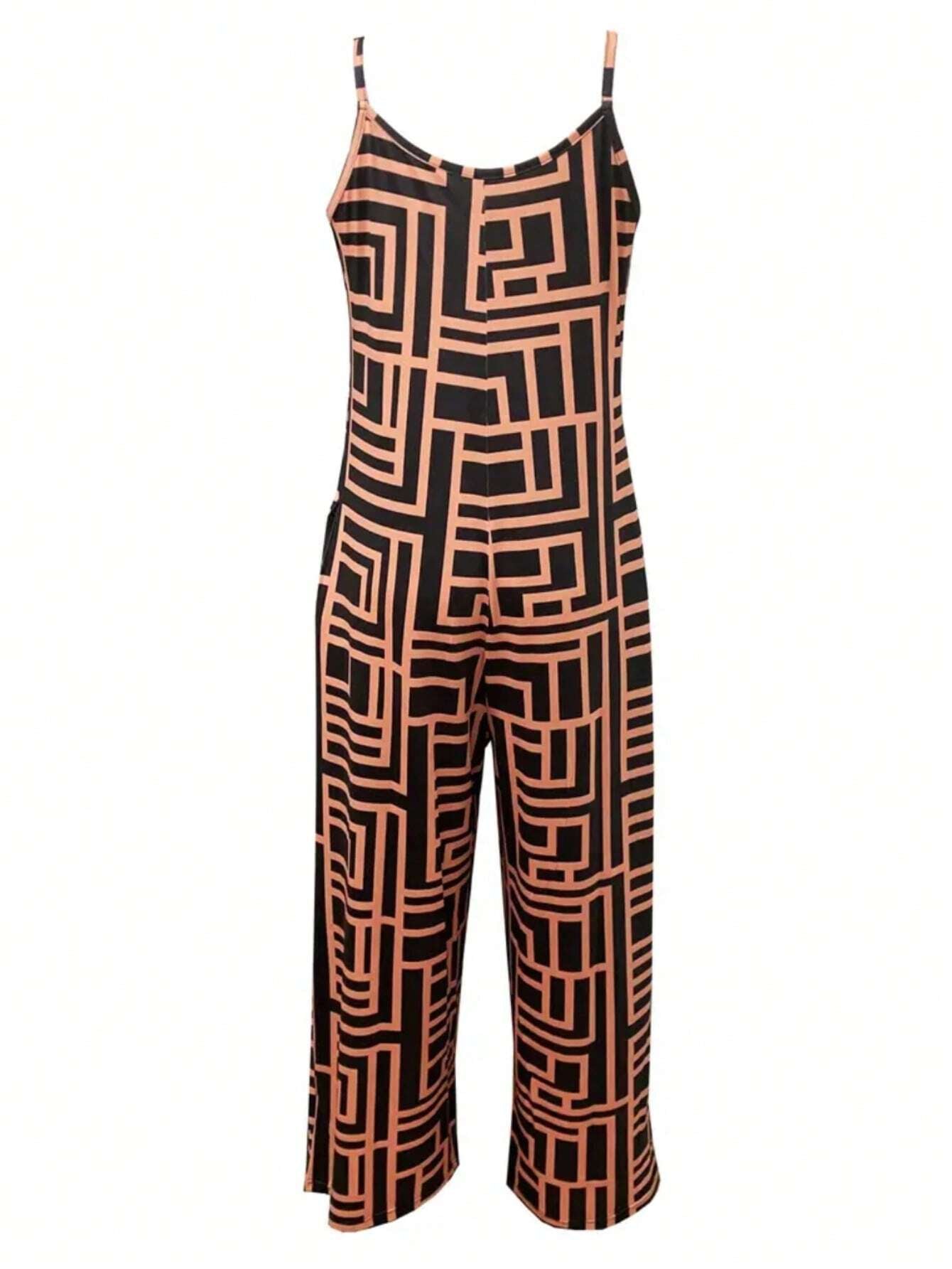SHEIN plus Size Leopard Print Sleeveless Jumpsuit