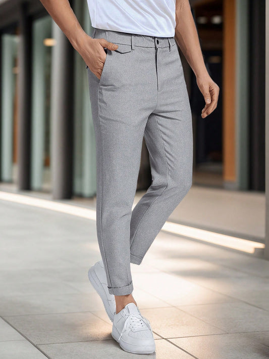 Manfinity Mode Men Solid Zipper Fly Pants