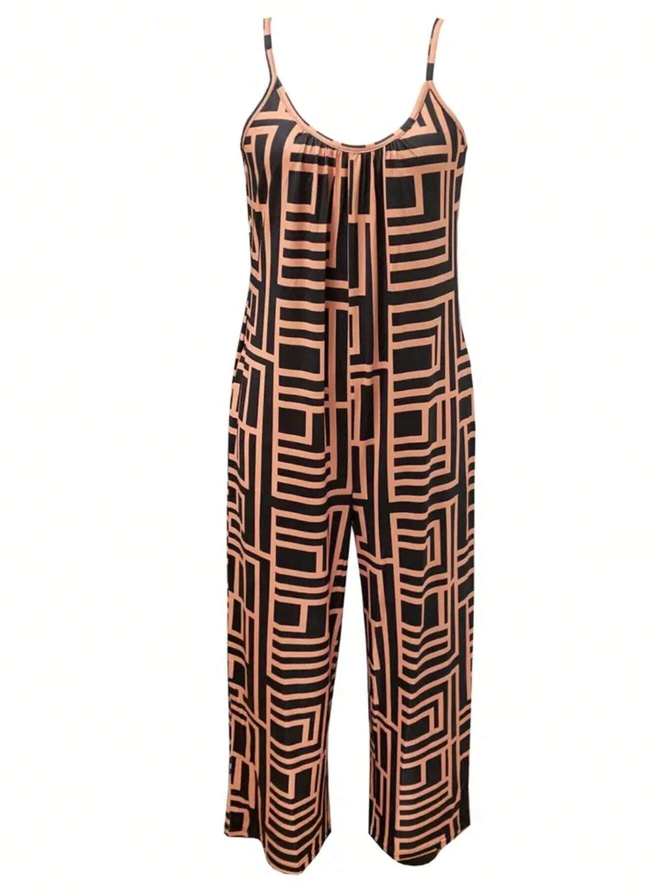 SHEIN plus Size Leopard Print Sleeveless Jumpsuit